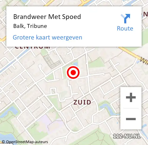 Locatie op kaart van de 112 melding: Brandweer Met Spoed Naar Balk, Tribune op 8 september 2021 15:37