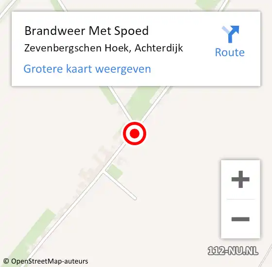 Locatie op kaart van de 112 melding: Brandweer Met Spoed Naar Zevenbergschen Hoek, Achterdijk op 8 september 2021 15:40