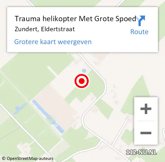 Locatie op kaart van de 112 melding: Trauma helikopter Met Grote Spoed Naar Zundert, Eldertstraat op 8 september 2021 15:57