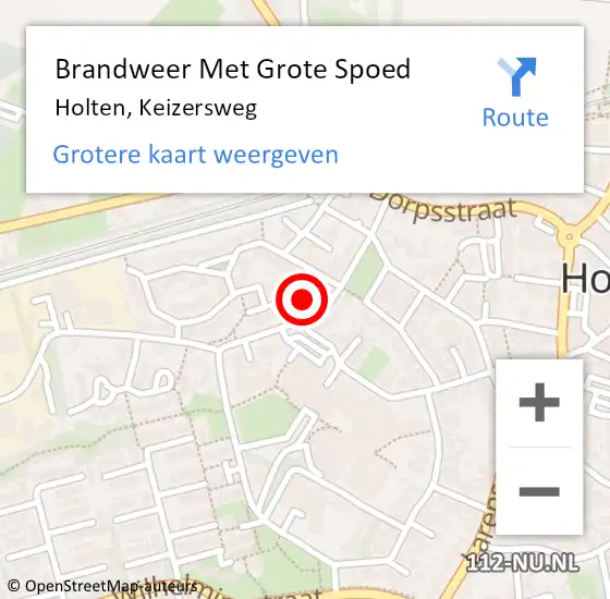 Locatie op kaart van de 112 melding: Brandweer Met Grote Spoed Naar Holten, Keizersweg op 8 september 2021 15:58