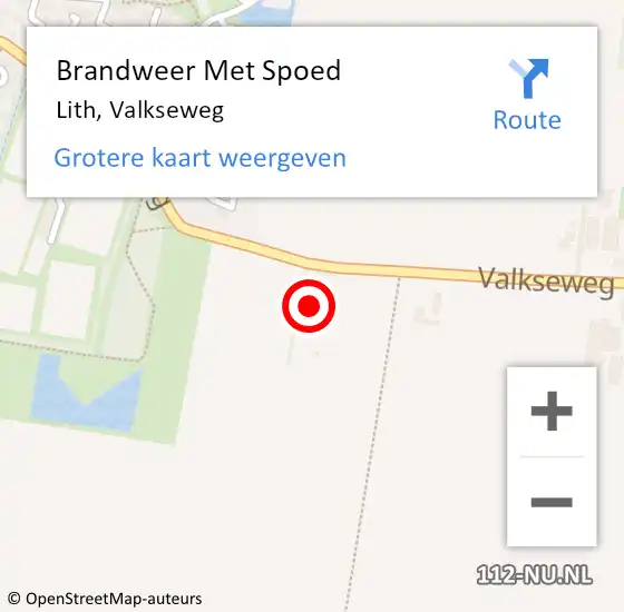 Locatie op kaart van de 112 melding: Brandweer Met Spoed Naar Lith, Valkseweg op 8 september 2021 15:58