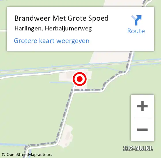 Locatie op kaart van de 112 melding: Brandweer Met Grote Spoed Naar Harlingen, Herbaijumerweg op 8 september 2021 16:09