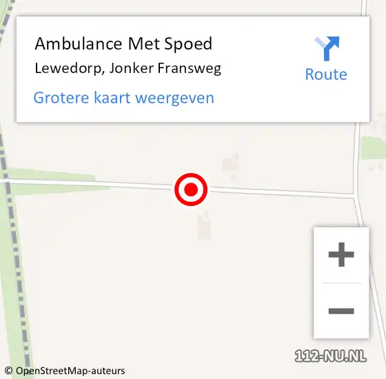 Locatie op kaart van de 112 melding: Ambulance Met Spoed Naar Lewedorp, Jonker Fransweg op 22 juni 2014 09:57