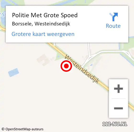 Locatie op kaart van de 112 melding: Politie Met Grote Spoed Naar Borssele, Westeindsedijk op 8 september 2021 16:24