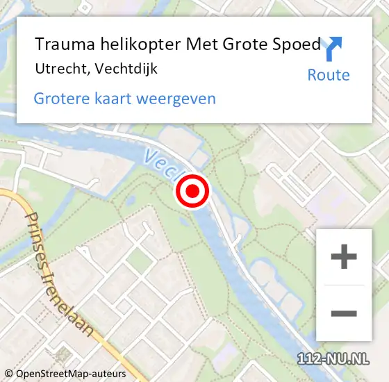 Locatie op kaart van de 112 melding: Trauma helikopter Met Grote Spoed Naar Utrecht, Vechtdijk op 8 september 2021 16:25