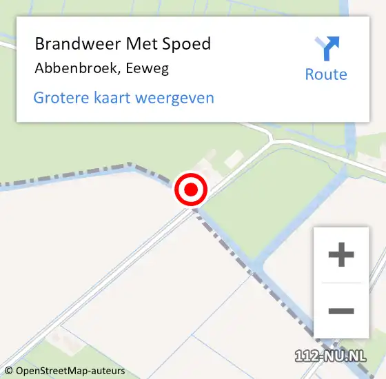 Locatie op kaart van de 112 melding: Brandweer Met Spoed Naar Abbenbroek, Eeweg op 8 september 2021 16:31