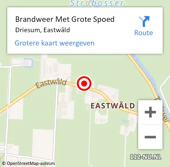 Locatie op kaart van de 112 melding: Brandweer Met Grote Spoed Naar Driesum, Eastwâld op 8 september 2021 16:45