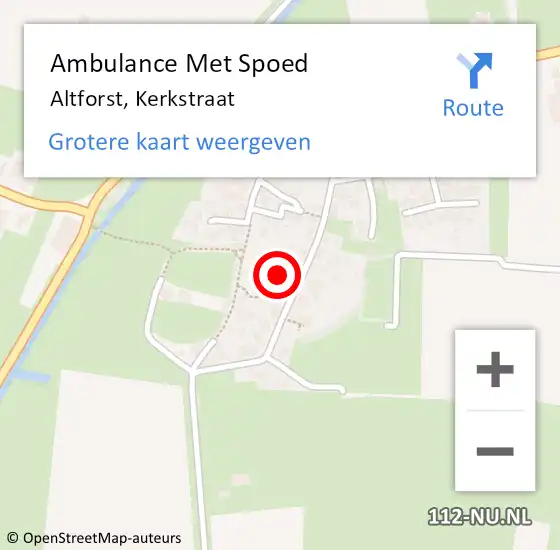 Locatie op kaart van de 112 melding: Ambulance Met Spoed Naar Altforst, Kerkstraat op 8 september 2021 16:56