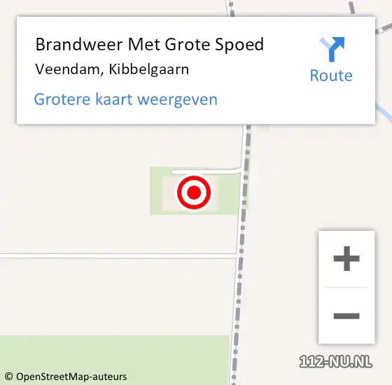 Locatie op kaart van de 112 melding: Brandweer Met Grote Spoed Naar Veendam, Kibbelgaarn op 8 september 2021 17:32