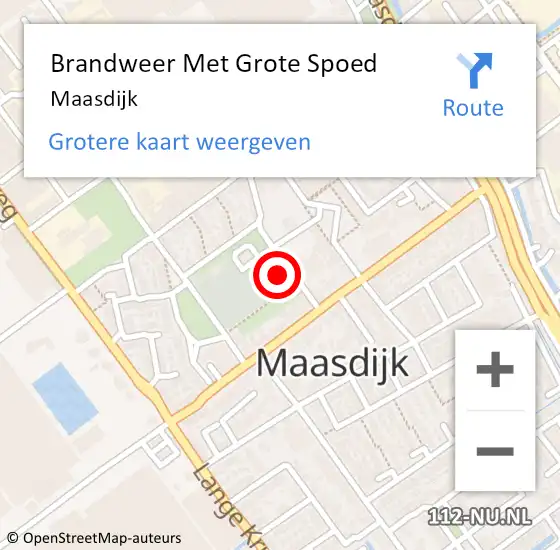 Locatie op kaart van de 112 melding: Brandweer Met Grote Spoed Naar Maasdijk op 8 september 2021 17:32