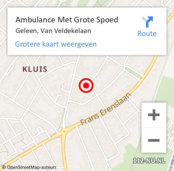 Locatie op kaart van de 112 melding: Ambulance Met Grote Spoed Naar Geleen, Van Veldekelaan op 22 juni 2014 10:17