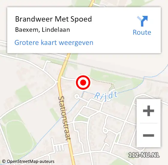 Locatie op kaart van de 112 melding: Brandweer Met Spoed Naar Baexem, Lindelaan op 8 september 2021 18:05