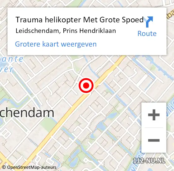 Locatie op kaart van de 112 melding: Trauma helikopter Met Grote Spoed Naar Leidschendam, Prins Hendriklaan op 8 september 2021 18:12