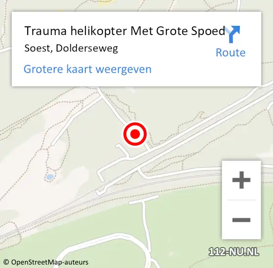 Locatie op kaart van de 112 melding: Trauma helikopter Met Grote Spoed Naar Soest, Dolderseweg op 8 september 2021 18:16