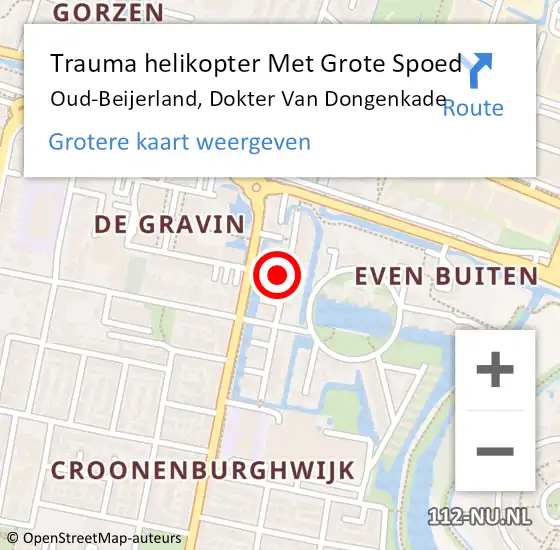 Locatie op kaart van de 112 melding: Trauma helikopter Met Grote Spoed Naar Oud-Beijerland, Dokter Van Dongenkade op 8 september 2021 18:26