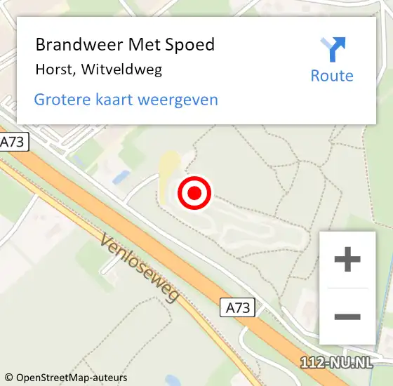 Locatie op kaart van de 112 melding: Brandweer Met Spoed Naar Horst, Witveldweg op 8 september 2021 18:32