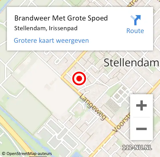 Locatie op kaart van de 112 melding: Brandweer Met Grote Spoed Naar Stellendam, Irissenpad op 8 september 2021 19:14