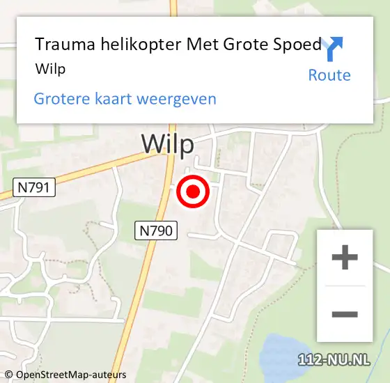 Locatie op kaart van de 112 melding: Trauma helikopter Met Grote Spoed Naar Wilp op 8 september 2021 20:14