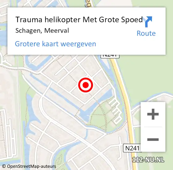 Locatie op kaart van de 112 melding: Trauma helikopter Met Grote Spoed Naar Schagen, Meerval op 8 september 2021 21:04