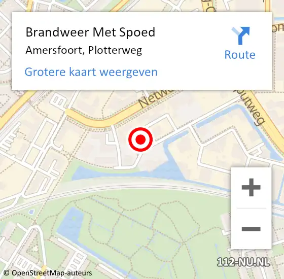 Locatie op kaart van de 112 melding: Brandweer Met Spoed Naar Amersfoort, Plotterweg op 8 september 2021 21:07