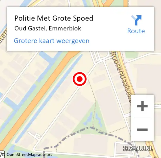 Locatie op kaart van de 112 melding: Politie Met Grote Spoed Naar Oud Gastel, Emmerblok op 8 september 2021 21:34