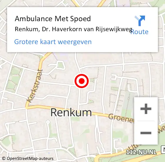 Locatie op kaart van de 112 melding: Ambulance Met Spoed Naar Renkum, Dr. Haverkorn van Rijsewijkweg op 8 september 2021 21:48