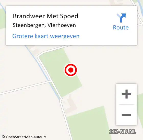 Locatie op kaart van de 112 melding: Brandweer Met Spoed Naar Steenbergen, Vierhoeven op 8 september 2021 22:01