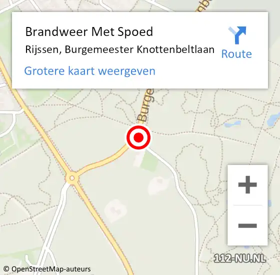 Locatie op kaart van de 112 melding: Brandweer Met Spoed Naar Rijssen, Burgemeester Knottenbeltlaan op 9 september 2021 02:47