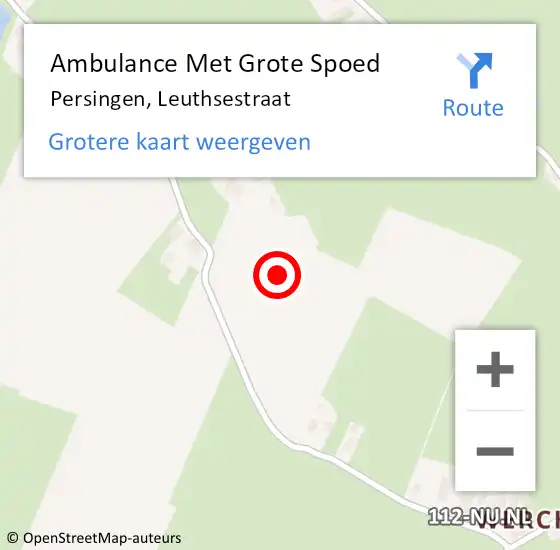 Locatie op kaart van de 112 melding: Ambulance Met Grote Spoed Naar Persingen, Leuthsestraat op 9 september 2021 02:53