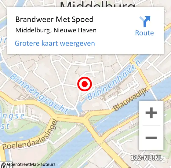 Locatie op kaart van de 112 melding: Brandweer Met Spoed Naar Middelburg, Nieuwe Haven op 9 september 2021 05:24