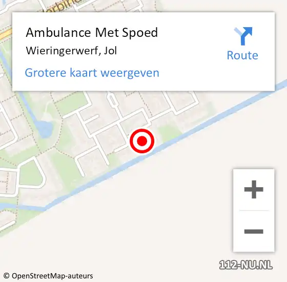 Locatie op kaart van de 112 melding: Ambulance Met Spoed Naar Wieringerwerf, Jol op 9 september 2021 06:16