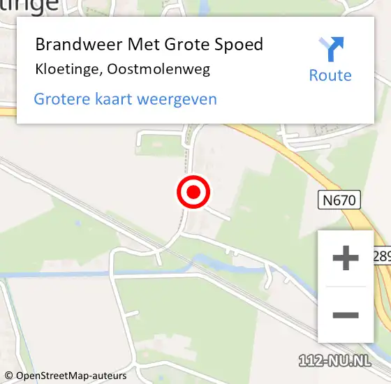 Locatie op kaart van de 112 melding: Brandweer Met Grote Spoed Naar Kloetinge, Oostmolenweg op 9 september 2021 06:41