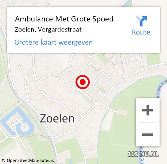 Locatie op kaart van de 112 melding: Ambulance Met Grote Spoed Naar Zoelen, Vergardestraat op 9 september 2021 07:12