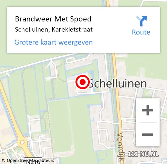 Locatie op kaart van de 112 melding: Brandweer Met Spoed Naar Schelluinen, Karekietstraat op 9 september 2021 07:44