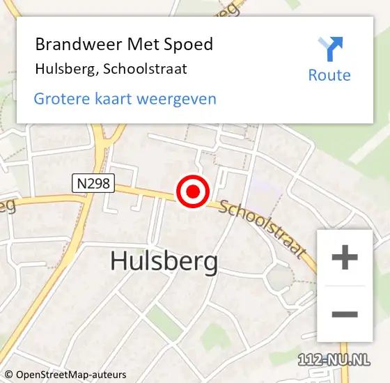 Locatie op kaart van de 112 melding: Brandweer Met Spoed Naar Hulsberg, Schoolstraat op 9 september 2021 09:20