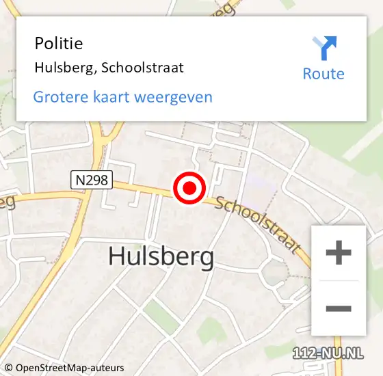 Locatie op kaart van de 112 melding: Politie Hulsberg, Schoolstraat op 9 september 2021 09:20