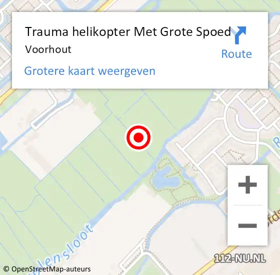 Locatie op kaart van de 112 melding: Trauma helikopter Met Grote Spoed Naar Voorhout op 9 september 2021 09:21