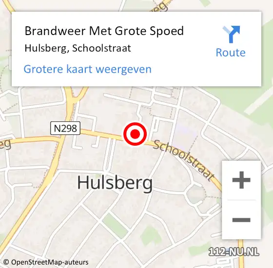 Locatie op kaart van de 112 melding: Brandweer Met Grote Spoed Naar Hulsberg, Schoolstraat op 9 september 2021 09:22