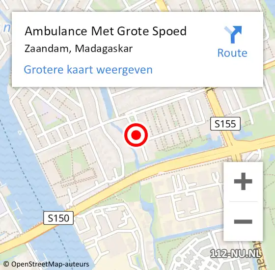 Locatie op kaart van de 112 melding: Ambulance Met Grote Spoed Naar Zaandam, Madagaskar op 9 september 2021 09:22