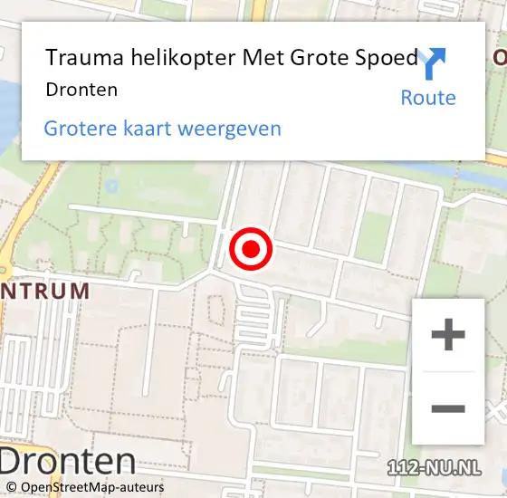 Locatie op kaart van de 112 melding: Trauma helikopter Met Grote Spoed Naar Dronten op 9 september 2021 10:41