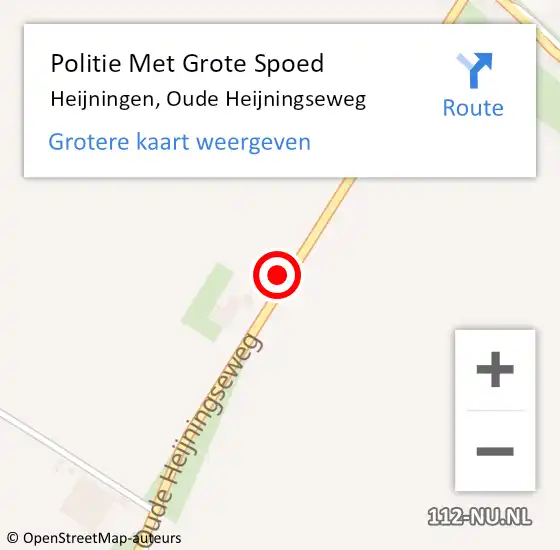 Locatie op kaart van de 112 melding: Politie Met Grote Spoed Naar Heijningen, Oude Heijningseweg op 9 september 2021 10:43