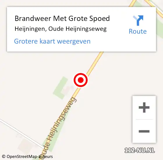 Locatie op kaart van de 112 melding: Brandweer Met Grote Spoed Naar Heijningen, Oude Heijningseweg op 9 september 2021 10:45