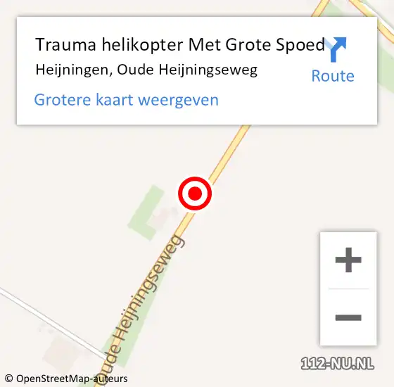 Locatie op kaart van de 112 melding: Trauma helikopter Met Grote Spoed Naar Heijningen, Oude Heijningseweg op 9 september 2021 10:47