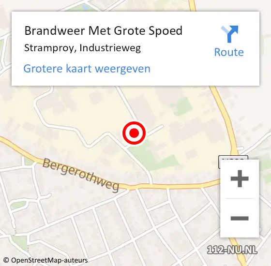 Locatie op kaart van de 112 melding: Brandweer Met Grote Spoed Naar Stramproy, Industrieweg op 9 september 2021 10:49