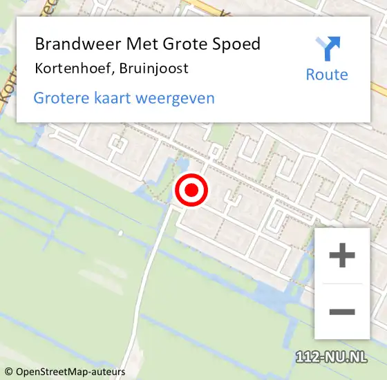 Locatie op kaart van de 112 melding: Brandweer Met Grote Spoed Naar Kortenhoef, Bruinjoost op 9 september 2021 11:29