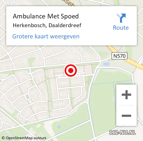 Locatie op kaart van de 112 melding: Ambulance Met Spoed Naar Herkenbosch, Daalderdreef op 9 september 2021 11:31