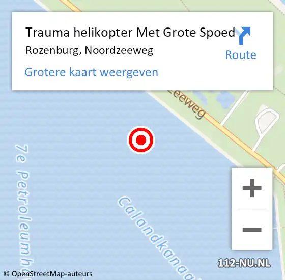 Locatie op kaart van de 112 melding: Trauma helikopter Met Grote Spoed Naar Rozenburg, Noordzeeweg op 9 september 2021 12:00