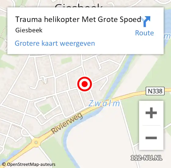 Locatie op kaart van de 112 melding: Trauma helikopter Met Grote Spoed Naar Giesbeek op 9 september 2021 12:19