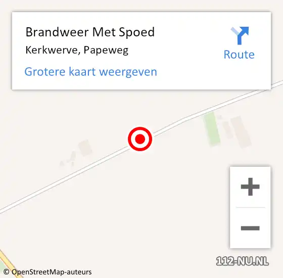 Locatie op kaart van de 112 melding: Brandweer Met Spoed Naar Kerkwerve, Papeweg op 9 september 2021 13:16