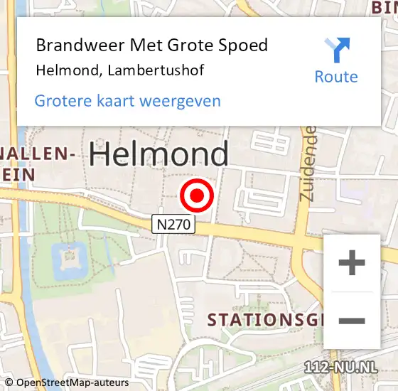 Locatie op kaart van de 112 melding: Brandweer Met Grote Spoed Naar Helmond, Lambertushof op 9 september 2021 13:37